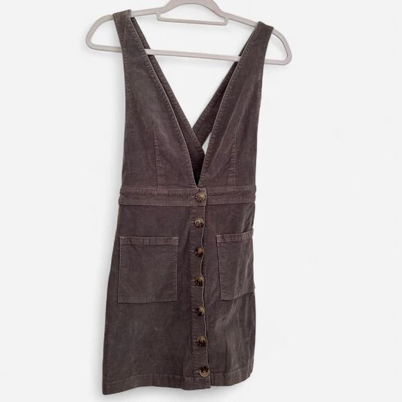 Show Me Your Mumu Connelly Corduroy Overall Mini Dress Dark Academia Preppy S - Picture 2 of 7